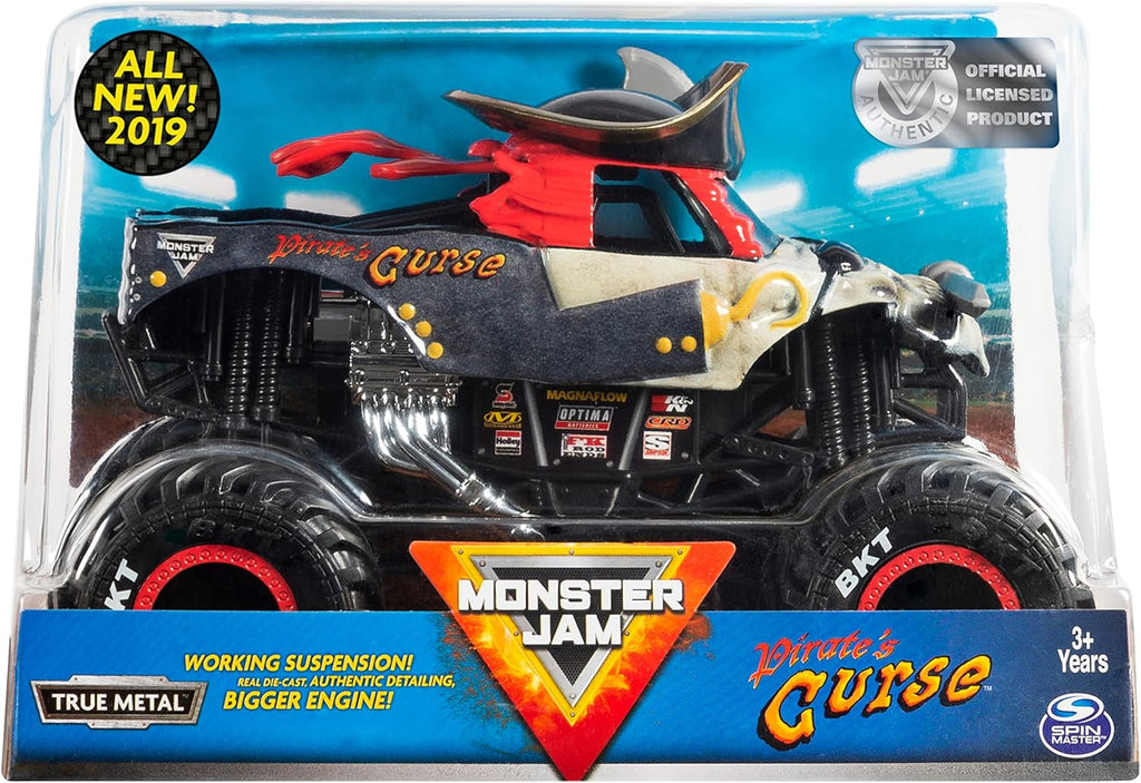 Monster Jam, Official Pirate's Curse Monster Truck, Collector Die-Cast Vehicle, 1:24 Scale, Kids Toys for Boys and Girls Ages 3 and up