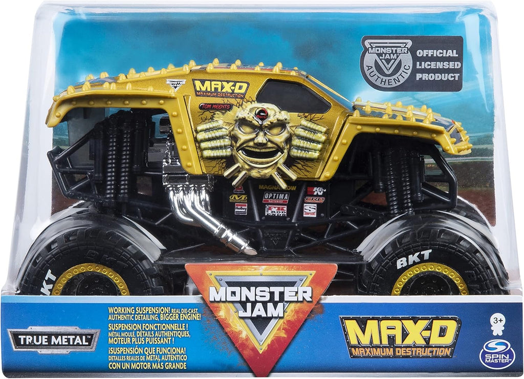 Monster Jam, Official Max D Monster Truck, Die-Cast Vehicle, 1:24 Scale