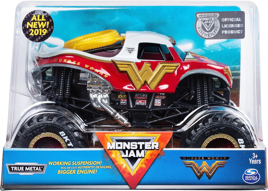 Monster Jam, Official Wonder Woman Monster Truck, Die-Cast Vehicle, 1:24 Scale