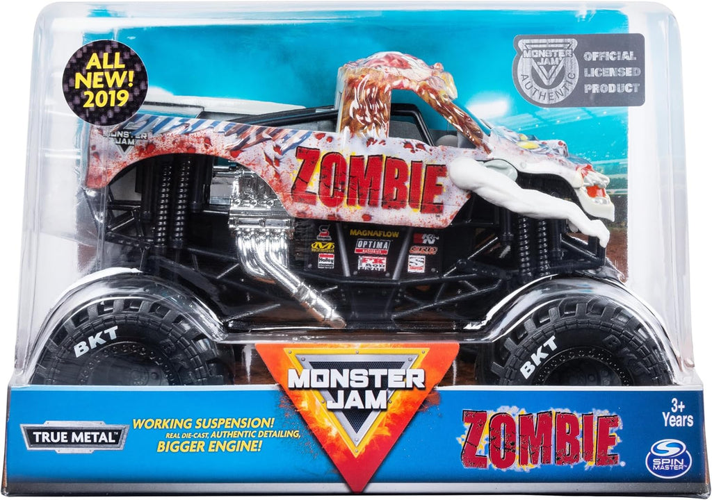 Monster Jam, Official Zombie Monster Truck, Collector Die-Cast Vehicle, 1:24 Scale, Kids Toys for Boys and Girls Ages 3 and up