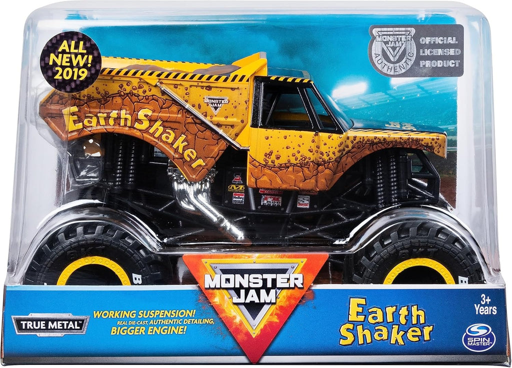 Monster Jam, Official Earth Shaker Monster Truck, Die-Cast Vehicle, 1:24 Scale