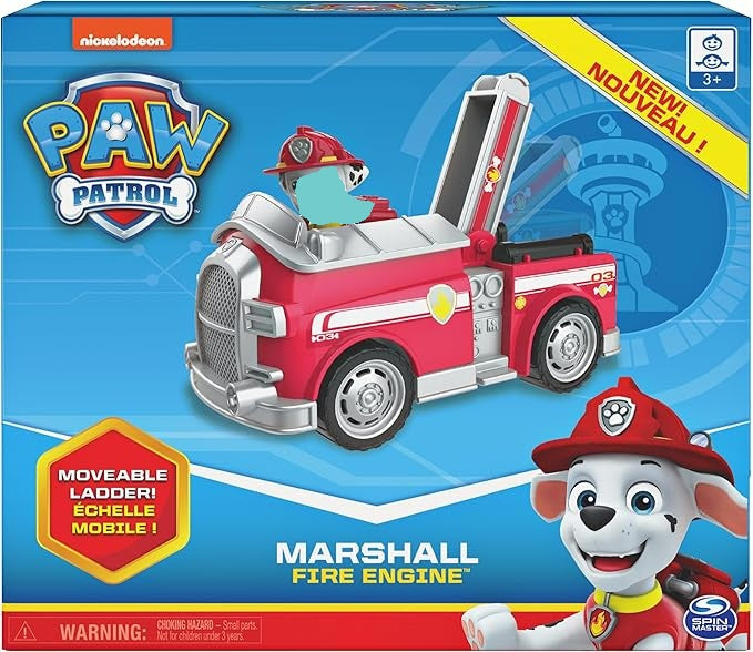 Paw Patrol, Marshall’s Fire Engine Vehicle with Collectible Figure, for Kids Aged 3 and Up