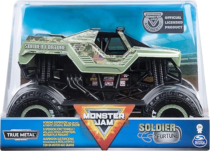 Monster Jam, Official Soldier Fortune Monster Truck, Die-Cast Vehicle, 1:24 Scale