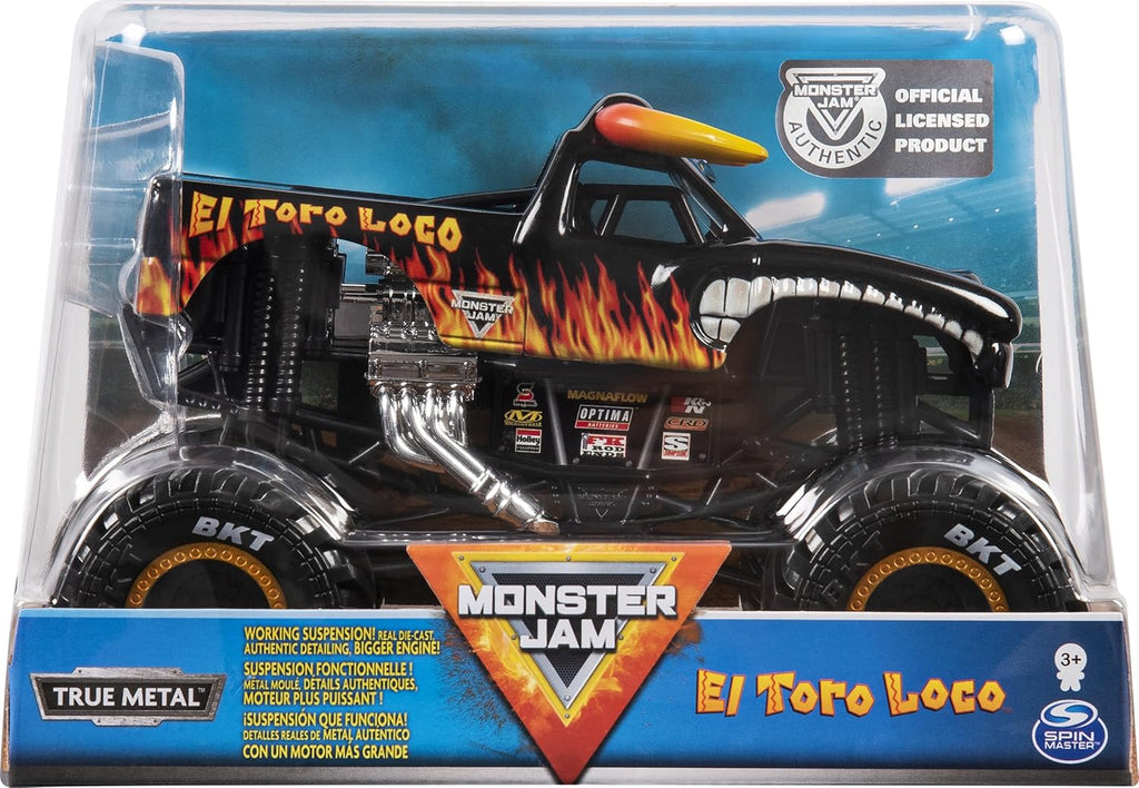 Monster Jam, Official El Toro Loco Monster Truck, Die-Cast Vehicle, 1:24 Scale