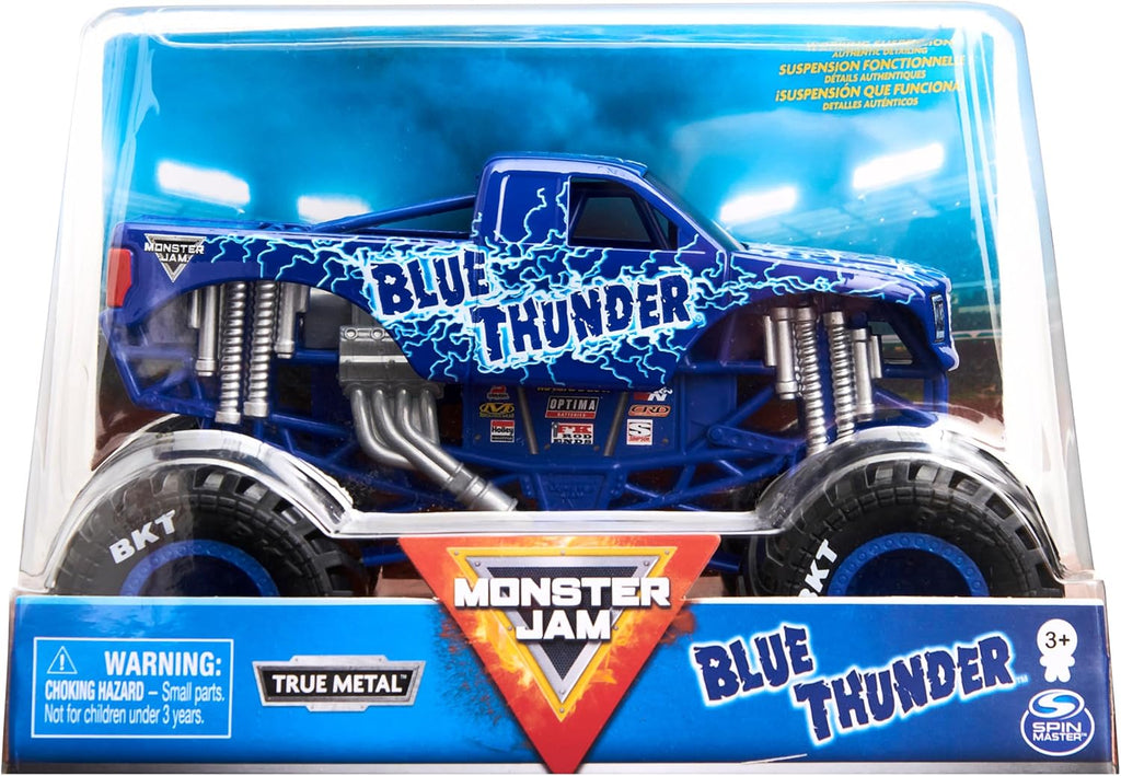 Monster Jam, Official Blue Thunder Monster Truck, Collector Die-Cast Vehicle, 1:24 Scale