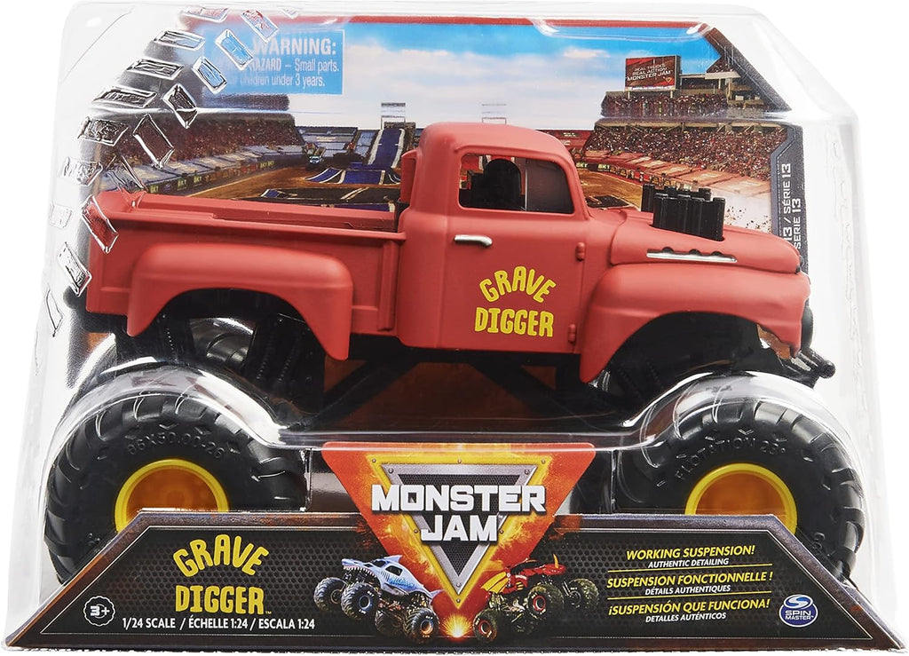 Monster Jam, Official Grave Digger Retro Monster Truck, Collector Die-Cast Vehicle, 1:24 Scale, Kids Toys for Boys Ages 3 and up