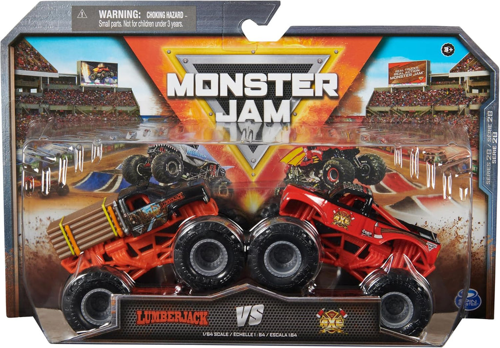 Monster Jam, Official Lumberjack Vs. Axe Die-Cast Monster Trucks, 1:64 Scale