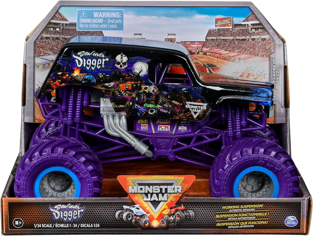 Monster Jam, Official Son-uva Digger Monster Truck, Collector Die-Cast Vehicle, 1:24 Scale, Kids Toys for Boys and Girls Ages 3 and up