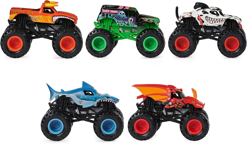 Monster Jam, Official Pit Party 5-Pack of 1:64 Scale Monster Trucks, Kids Toys for Boys and Girls Ages 3 and Up