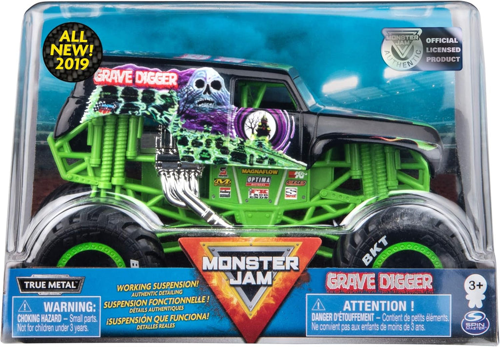 Monster Jam, Official Grave Digger Monster Truck, Die-Cast Vehicle, 1:24 Scale