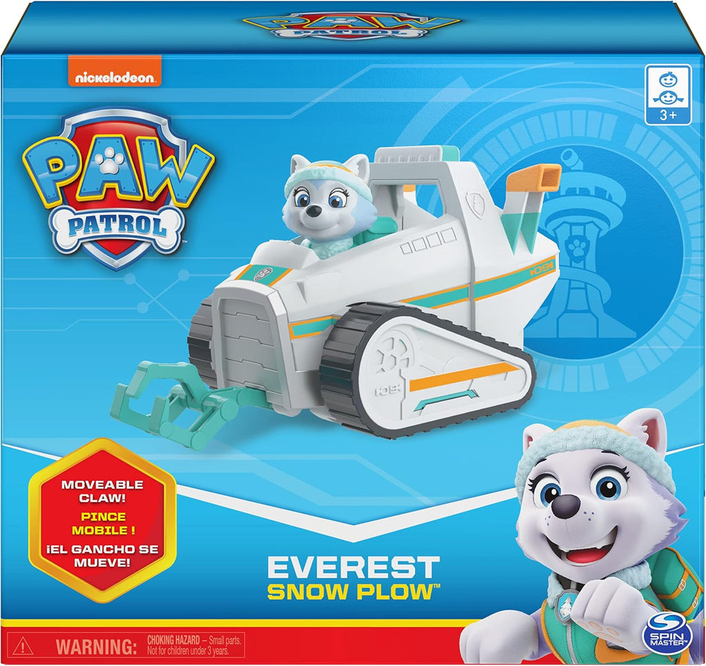 Paw Patrol, Everest’s Snow Plow Vehicle with Collectible Figure, for Kids Aged 3 and Up