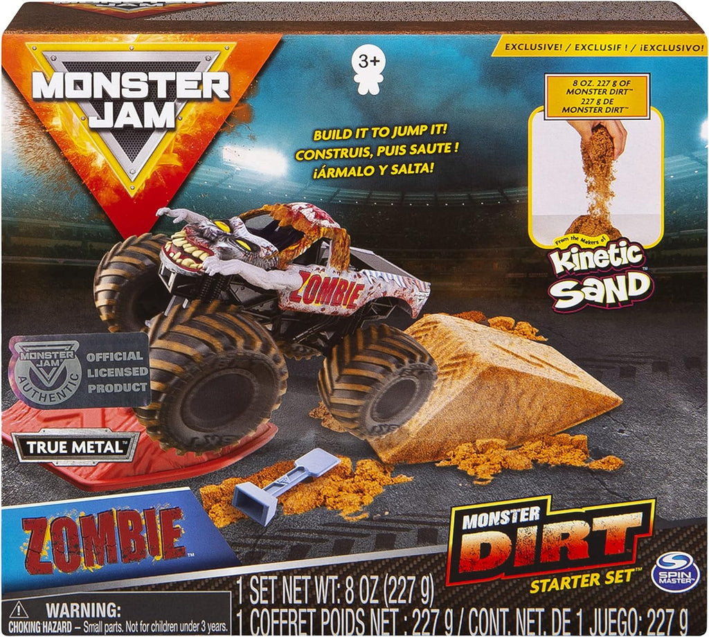 Monster Jam, Zombie Monster Dirt Starter Set, Featuring 8oz of Monster Dirt and Official 1:64 Scale Die-Cast Truck
