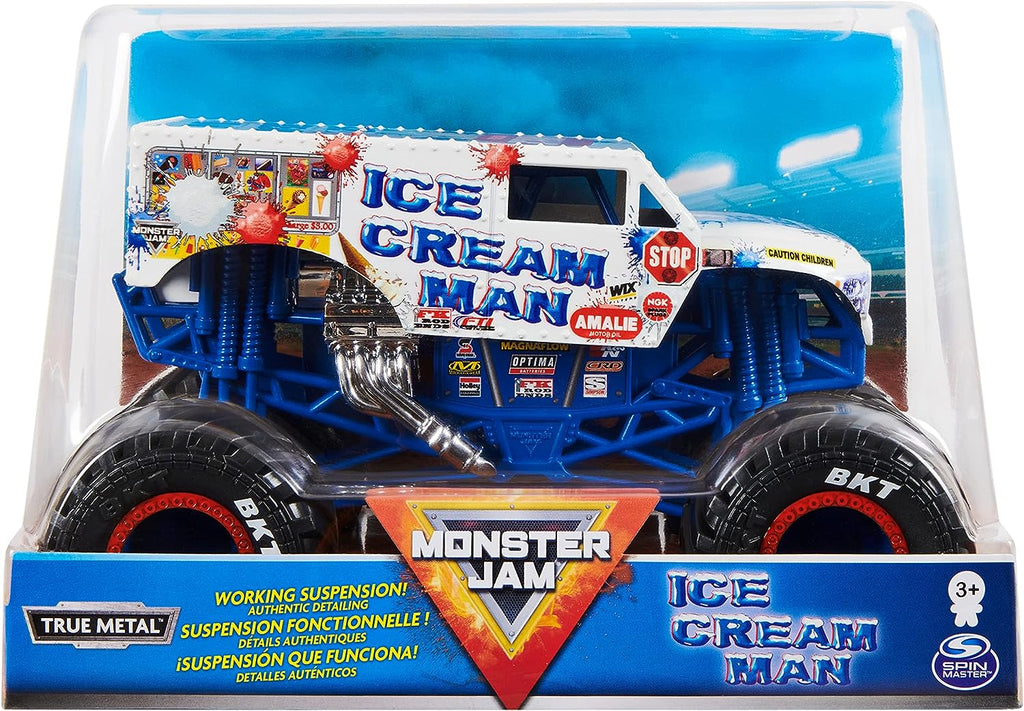 Monster Jam, Official Ice Cream Man Monster Truck, Die-Cast Vehicle, 1:24 Scale