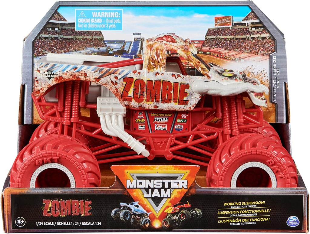 Monster Jam, Official Zombie Monster Truck, Collector Die-Cast Vehicle, 1:24 Scale, Kids Toys for Boys and Girls Ages 3 and up