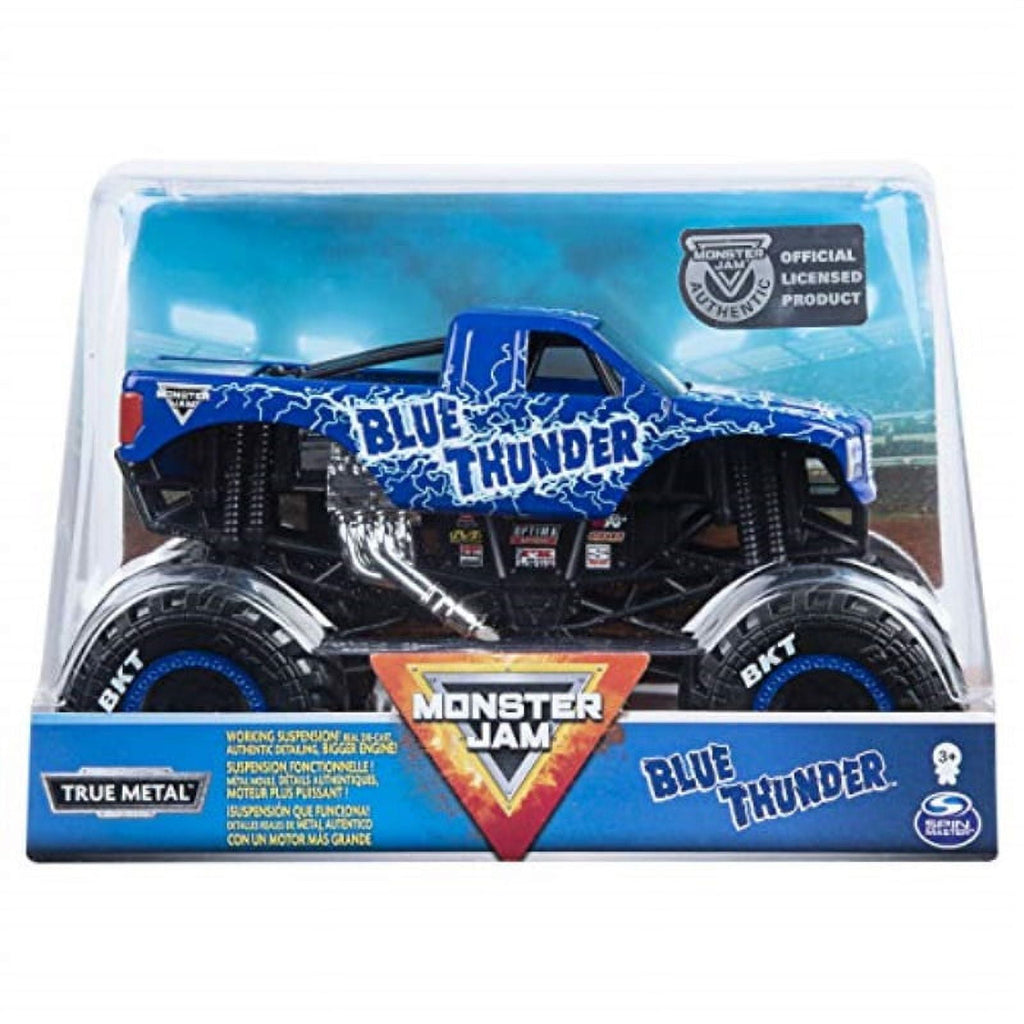 Monster Jam, Official Blue Thunder Monster Truck, Die-Cast Vehicle, 1: 24 Scale