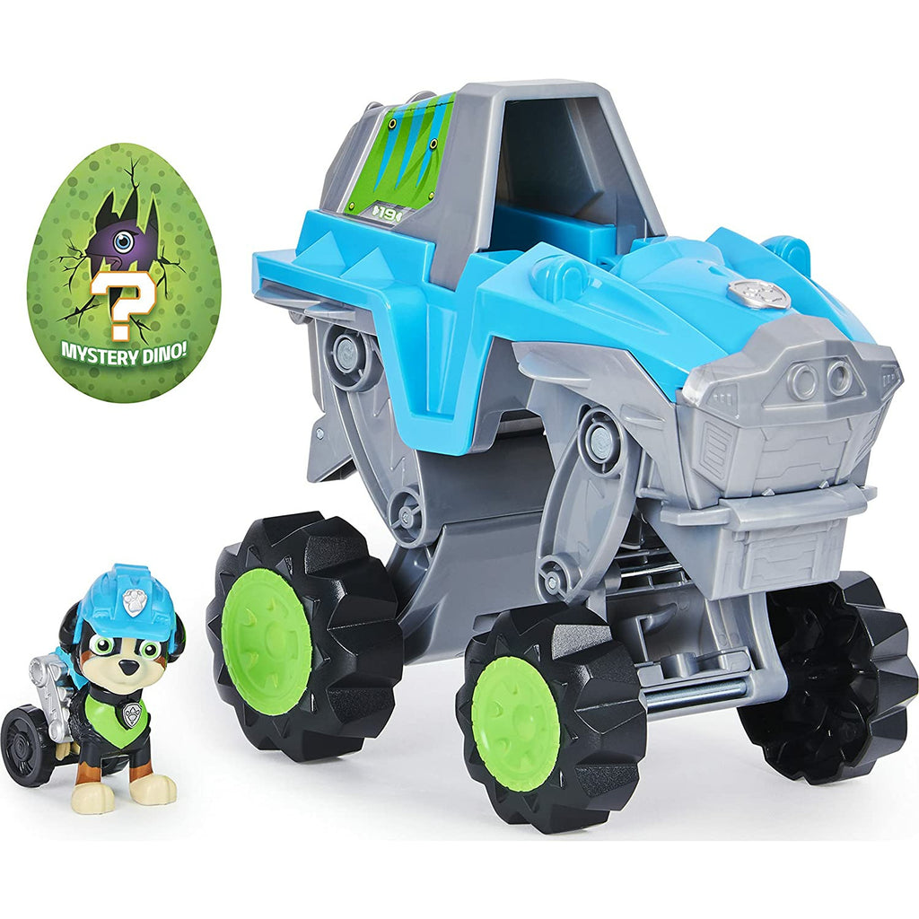 PAW Patrol, Dino Rescue Rex’s Transforming Vehicle with Mystery Dinosaur Figure, Deluxe